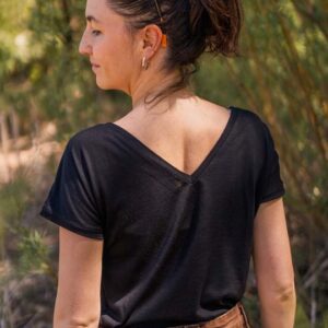 Dámské V-neck tričko z merino vlny